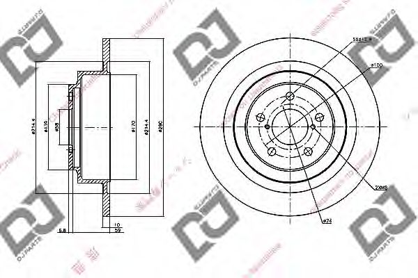 Тормозной диск DJ PARTS BD1072