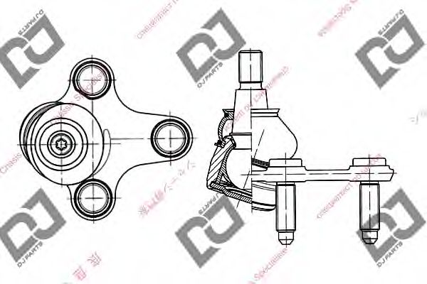 Несущий / направляющий шарнир DJ PARTS DB1168