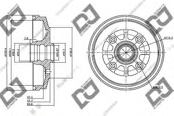 Тормозной барабан DJ PARTS BR1095