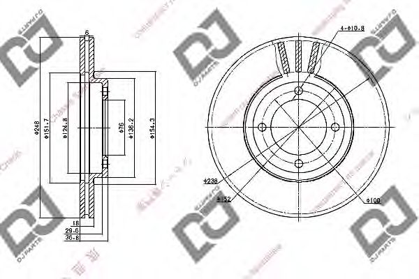 Тормозной диск DJ PARTS BD1095