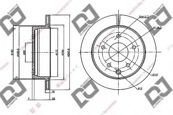 Тормозной диск DJ PARTS BD2043