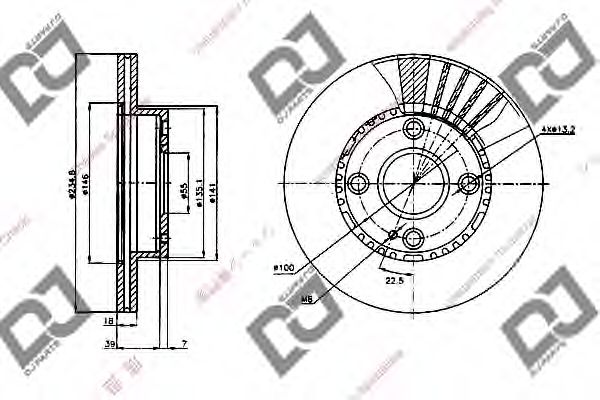 Тормозной диск DJ PARTS BD2088