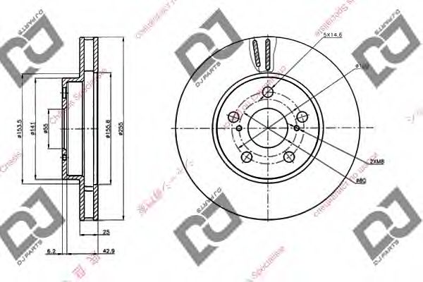 Тормозной диск DJ PARTS BD2024