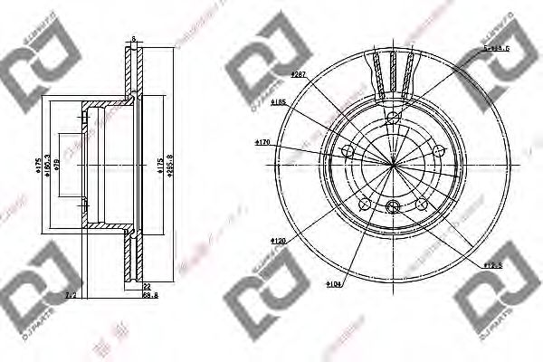 Тормозной диск DJ PARTS BD1160