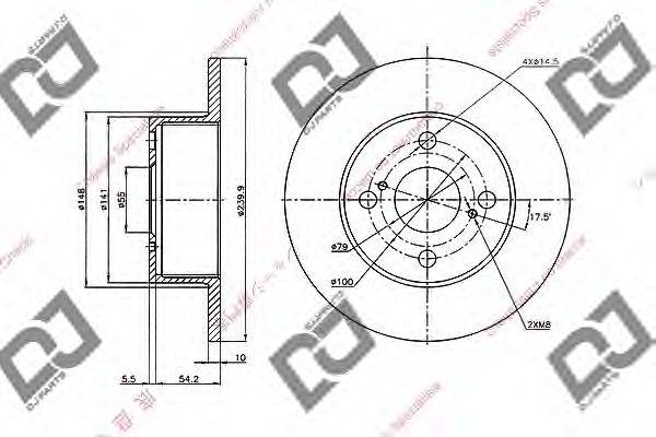 Тормозной диск DJ PARTS BD1985