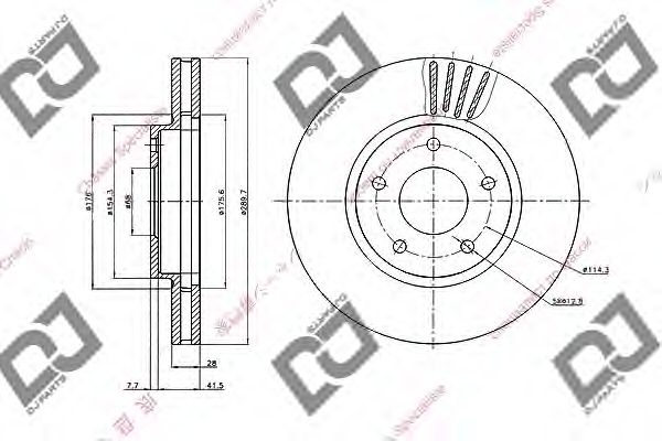 Тормозной диск DJ PARTS BD1964