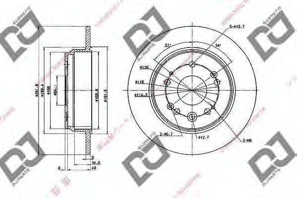 Тормозной диск DJ PARTS BD1984