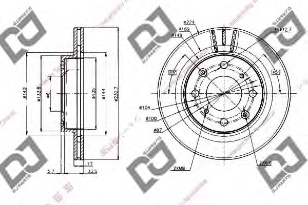 Тормозной диск DJ PARTS BD1940