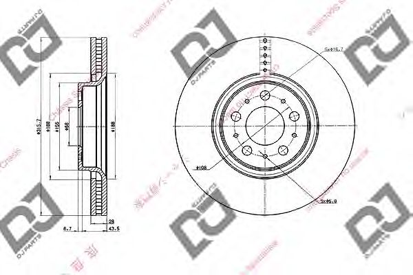 Тормозной диск DJ PARTS BD2009