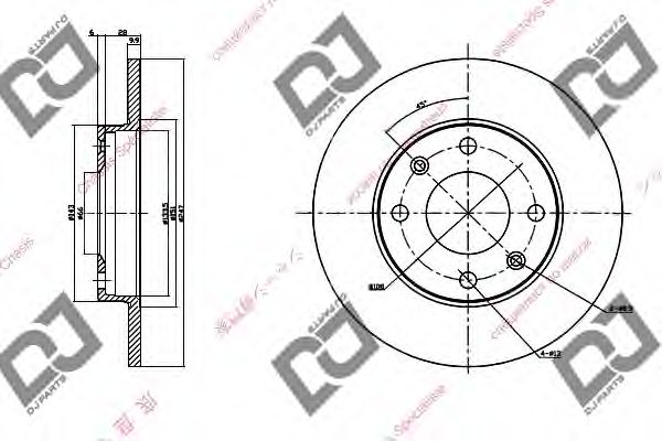 Тормозной диск DJ PARTS BD1271