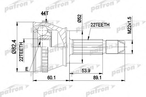 Шарнирный комплект, приводной вал PATRON PCV1232