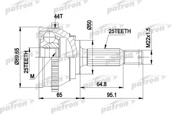 Шарнирный комплект, приводной вал PATRON PCV1370