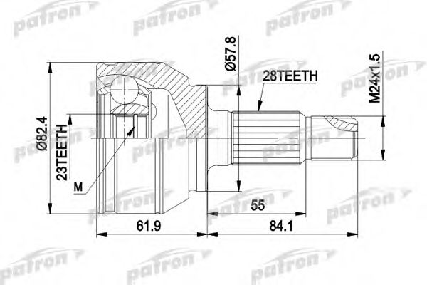 Шарнирный комплект, приводной вал PATRON PCV1514