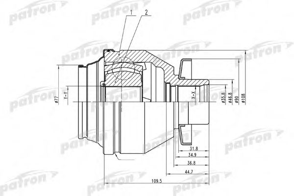 Шарнирный комплект, приводной вал PATRON PCV4843