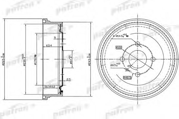 Тормозной барабан PATRON PDR1551