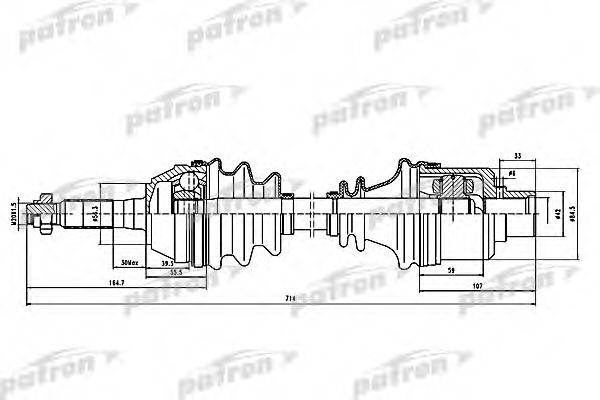 Приводной вал PATRON PDS0076