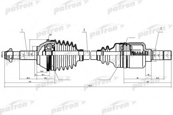 Приводной вал PATRON PDS0086