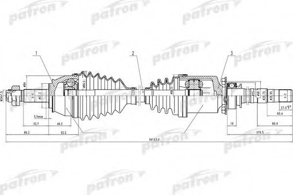 Приводной вал PATRON PDS0636