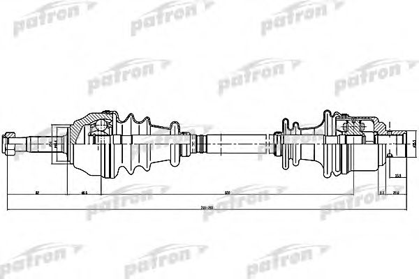 Приводной вал PATRON PDS1075