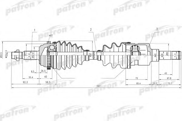 Приводной вал PATRON PDS9048