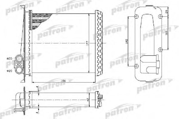 Теплообменник, отопление салона PATRON PRS2072