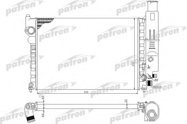 Радиатор, охлаждение двигателя PATRON PRS3030