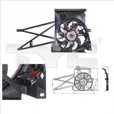 Вентилятор, охлаждение двигателя TYC 825-0009