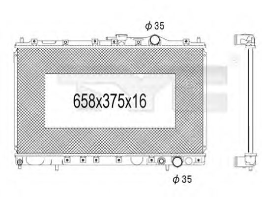 Радиатор, охлаждение двигателя TYC 723-1002
