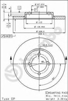 Тормозной диск BREMBO 08.3774.10