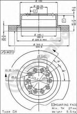 Тормозной диск BREMBO 09.3033.10