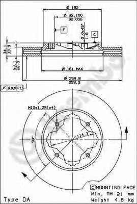 Тормозной диск BREMBO 09.5290.14