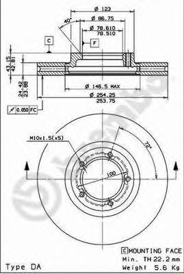 Тормозной диск BREMBO 09.6967.14