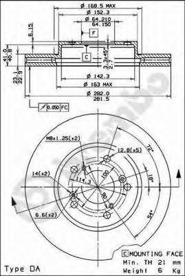 Тормозной диск BREMBO 09.7932.14