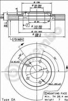 Тормозной диск BREMBO 09.9129.10