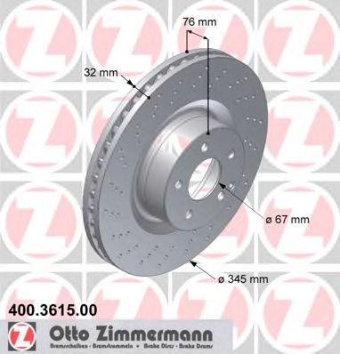 Тормозной диск ZIMMERMANN 400.3615.00