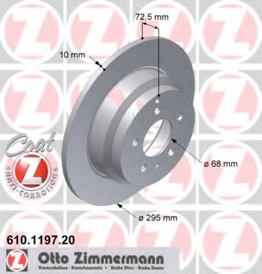 Тормозной диск ZIMMERMANN 610.1197.20
