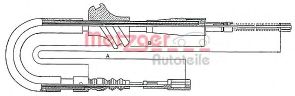 Трос, стояночная тормозная система METZGER 10.754