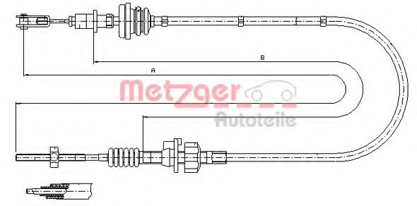 Трос, управление сцеплением METZGER 11.2256