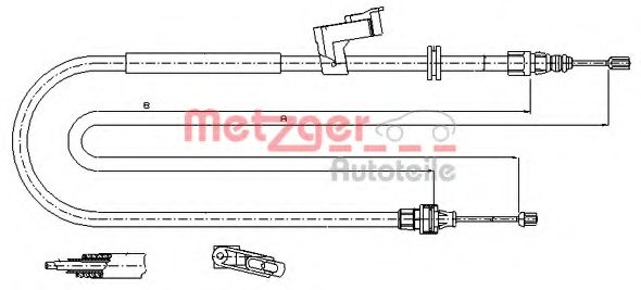 Трос, стояночная тормозная система METZGER 11.5494