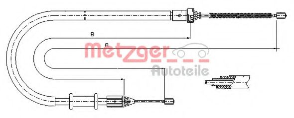 Трос, стояночная тормозная система METZGER 11.6675