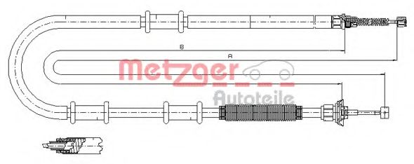 Трос, стояночная тормозная система METZGER 12.0707