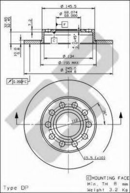 Тормозной диск METZGER 14839 V