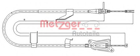 Трос, стояночная тормозная система METZGER 17.0335