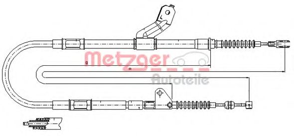 Трос, стояночная тормозная система METZGER 17.1418