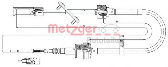 Трос, управление сцеплением METZGER 492.10