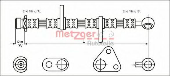 Тормозной шланг METZGER 4113279