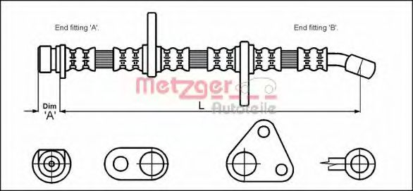 Тормозной шланг METZGER 4113501