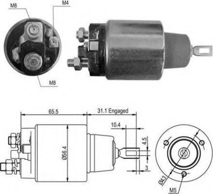 Тяговое реле, стартер MAGNETI MARELLI 940113050418