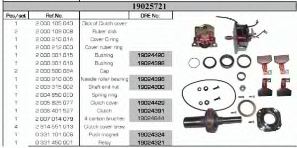 Ремкомплект, стартер EFEL 22557