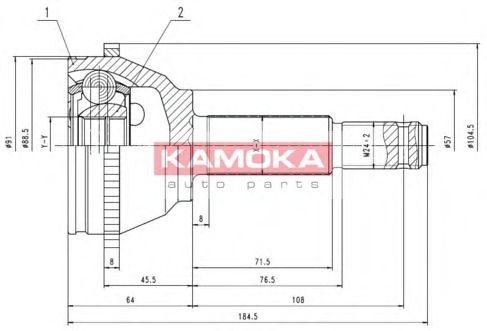 Шарнирный комплект, приводной вал KAMOKA 6281